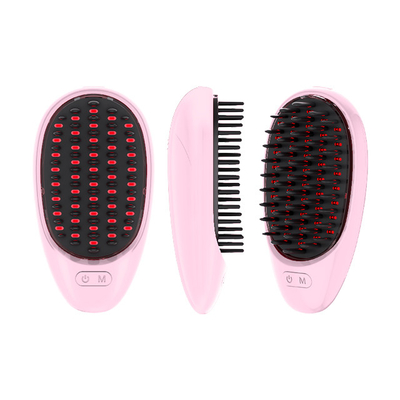 kopen Anti haarverlies massage kam Elektrische draadloze therapie Rood Blauw LED haargroei kam Scalp massager voor haargroei online vervaardiging
