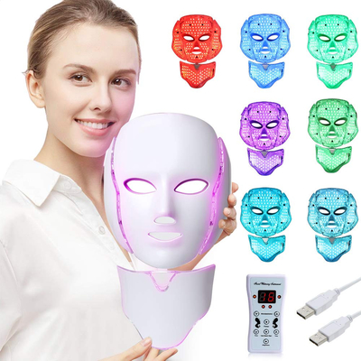 kopen 7 geleid Licht van de de Therapiehuid van het Gezichtsmasker de Zorgblauw & Rood licht voor het Masker van het Acnefoton online vervaardiging