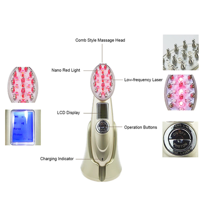 Haarborstel Elektrische laser haargroei EMS kam Infrarood massage kam