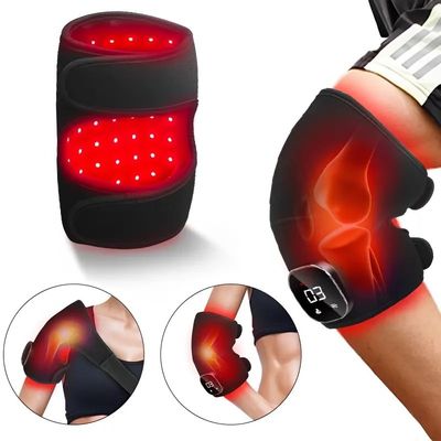 Infrarood LED-kniebeugel met trillingen en warmte 660/850nm Rood lichttherapieapparaat voor artritis, herstel van verwondingen en pijnbeheersing