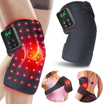 660nm 850nm Rood Licht Therapie Knie Massager    Infrarood + Vibratie + Warmte, Draadloos & Oplaadbaar voor gewrichtspijnverlichting