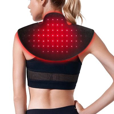 Draagbare infrarood licht therapie kap      660nm & 850nm Rood licht met draadloze afstandsbediening, timer en trilling voor nek, schouder en rugpijnverlichting