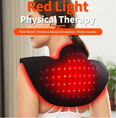 Nabij-infrarood schouderpijnverlichtingsapparaat rood licht therapie pad met trilling, 660nm & 850nm voor spier ontspanning & herstel