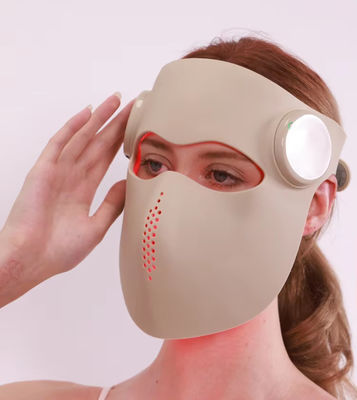 Draadloos 3D-LED-gezichtsmasker 288 LED-chips, 660nm 460nm 850nm 1064nm lichttherapie, 2 modi, timer, verjongings- en anti-verouderingsapparaat