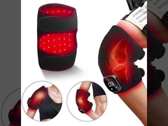 Rode lichttherapie en trillingsmassage kniebeugel - draadloze oplaadbare controller, 660nm&850nm Rood